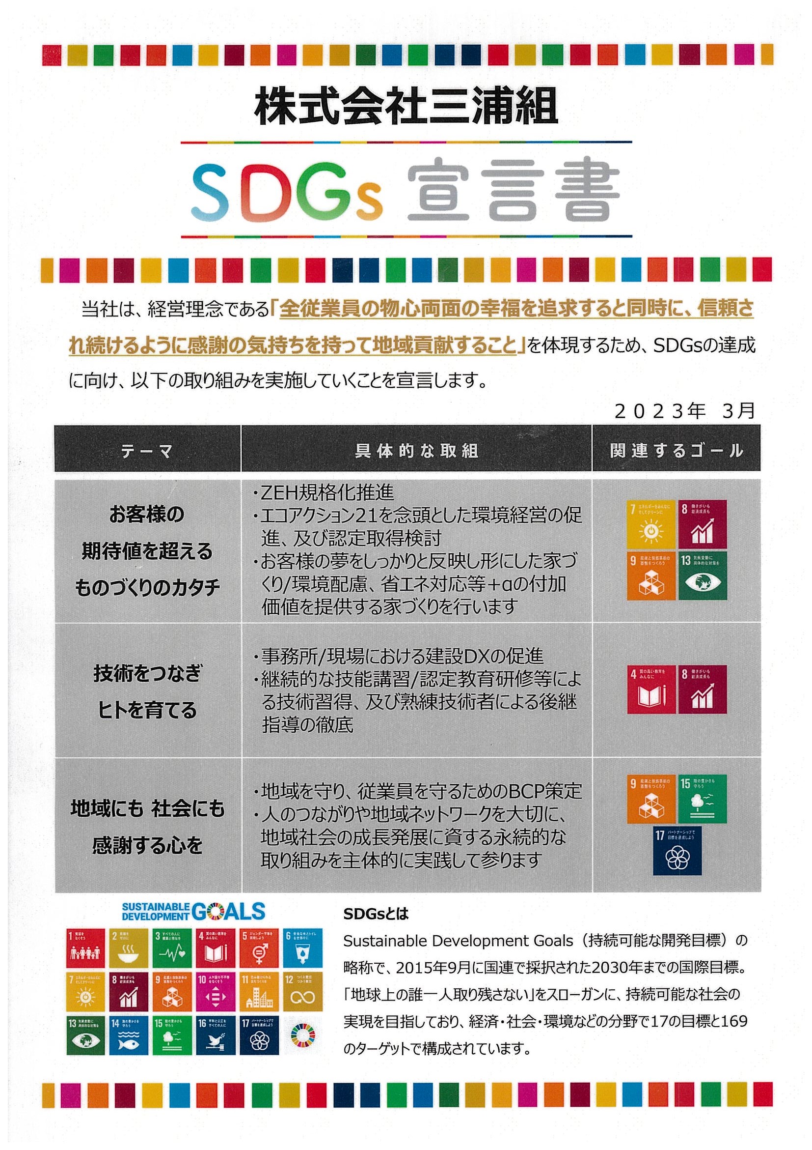 SDGs 宣言書